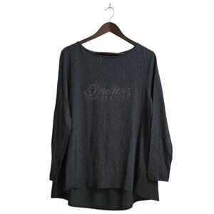Indian Motorcycle NWT Gray Long Sleeve Diamante Tee Sz L